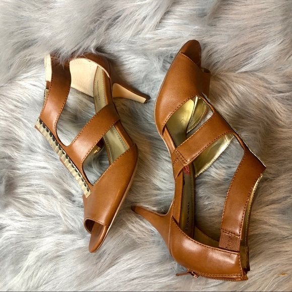 Style & co size 6 1/2 tan brown sandals heels - Picture 2 of 8